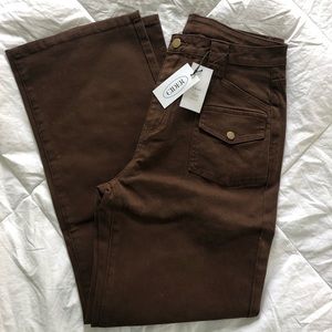 Cider Retro Brown Denim Pants